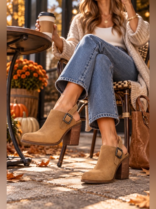 Lucky Brand Shoes - Lucky Brand Women's Machiko Mule 8 1/2 M Slingback,Block Heel, Leather , Buckle